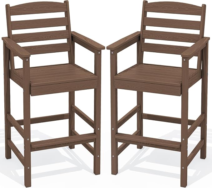 SERWALL Tall Adirondack Chairs Set of 2, Oversize Balcony Adirondack Chairs Set by SERWALL