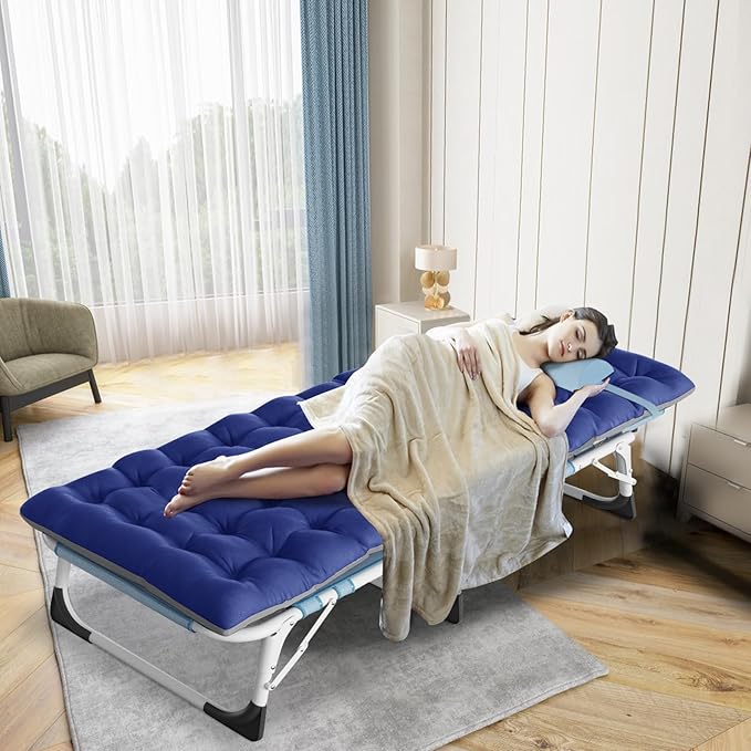 ABORON Camping Cot for Adult 28" Extra Wide, Heavy-Duty 1200D Oxford Cot for - Image 7