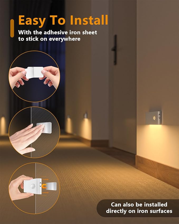 WILLED Rechargeable Night Light, Warm White Stair Lights Indoor, Wireless - Image 6
