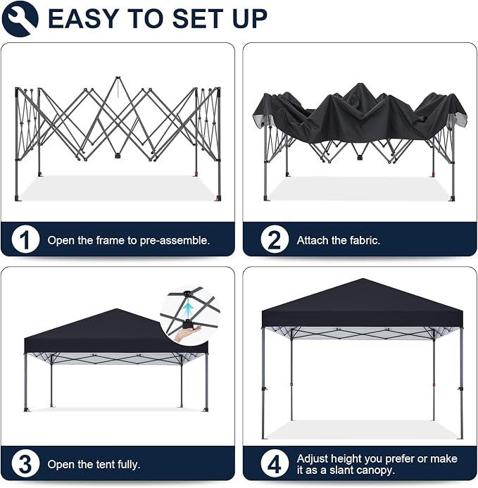 COOSHADE Durable Easy Pop Up Canopy Tent 10x10Ft - Image 3