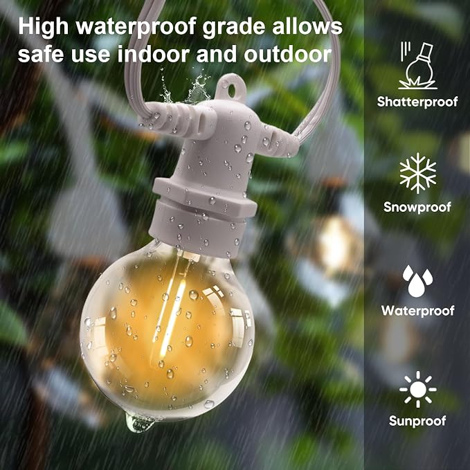 HISTAR 100FT White Outdoor String Lights - Image 3