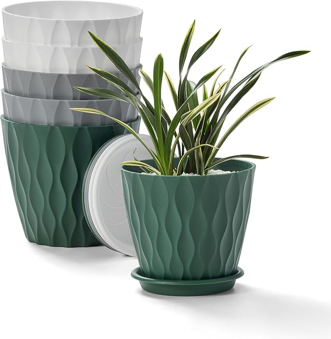 FaithLand 6-Pack 6-Inch Plastic Plant Pots - Image 8