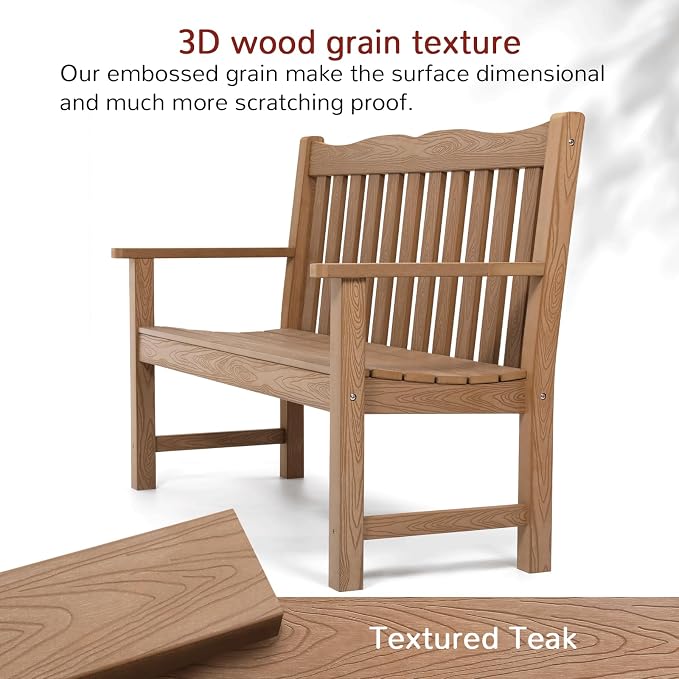 Stoog Oversized All-Weather Garden Bench & Chairs Set, 3-Piece Patio Furniture - Image 6