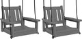 SERWALL HDPE Single Porch Swing Set of 2, Heavy Duty Single Person Swing Chair by SERWALL