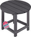 LZRS Round Adirondack Patio Side Table End Table, Outdoor Side Tables by LZRSPET