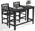 Outdoor Patio Bar Height Table and Tall Adirondack Chairs Set of 2, All-Weather by Suunyn