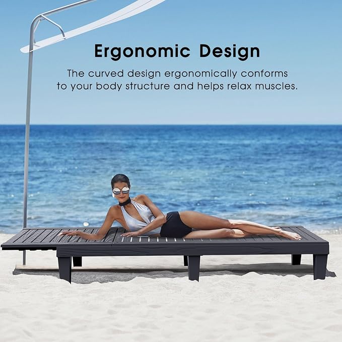 EasyUp Chaise Lounge Chair Outdoor, Resin Lounge Chair - Image 6