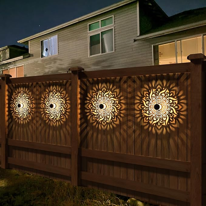 4 Pack Solar Fence Lights Metal Solar Powered Outdoor Wall Deck Step Lights - Image 4