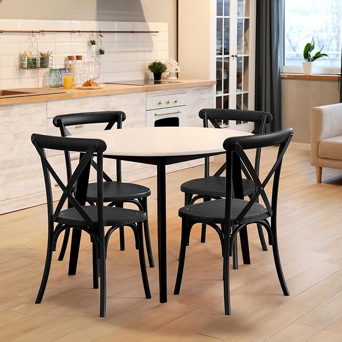VINGLI Plastic Outdoor Dining Chairs Set of 8, Stackable Patio Dining Chairs - Image 2