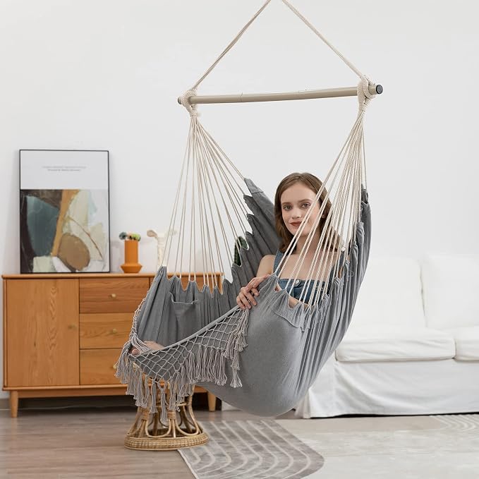 Hammock Chair, Hanging Rope Swing Seat - Image 3