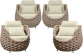 TWT 4 Pieces Patio Sofas, All-Weather Teslin Rope Balcony Furniture by TWT