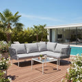 East Oak 5-Piece Outdoor Sectional Sofa, Modular Outdoor Furniture by EASTOAK