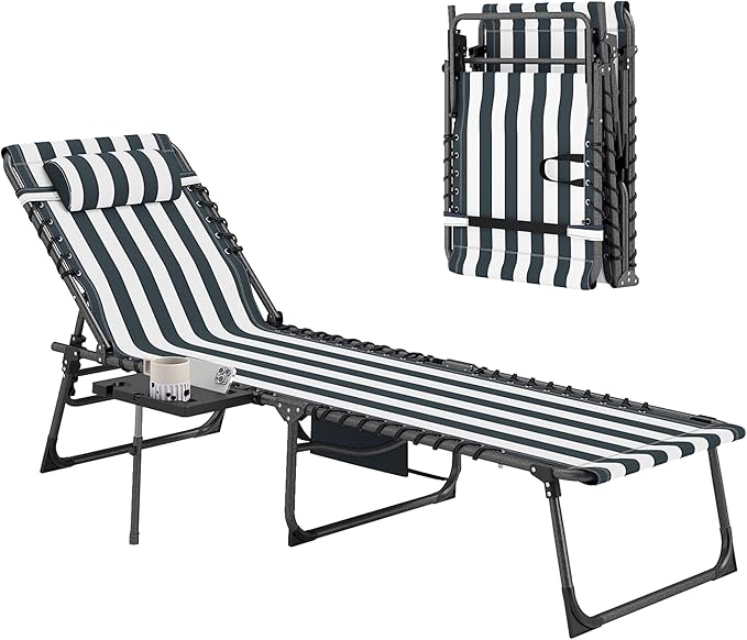 Outsunny Folding Chaise Lounge Chair Outdoor Tanning Chair by Outsunny