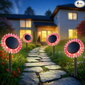Outdoor Solar Lights, 4 Pack Led Solar Sunflower Lights, Stake/Wall 2-in-1 by GIUNN