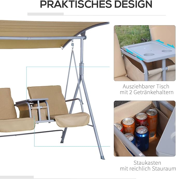 Outsunny 2 Person Porch Swing - Image 4