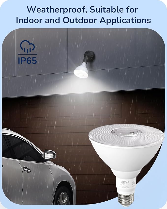 EDISHINE PAR38 Flood Lights Outdoor Bulb, Dimmable LED Flood Light Bulbs - Image 4