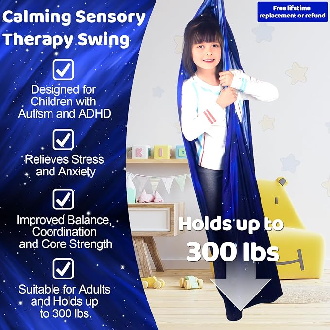 Sensory Swing for Kids Indoor and Outdoor Therapy Cuddle Swing Snuggle Hammock - Image 2