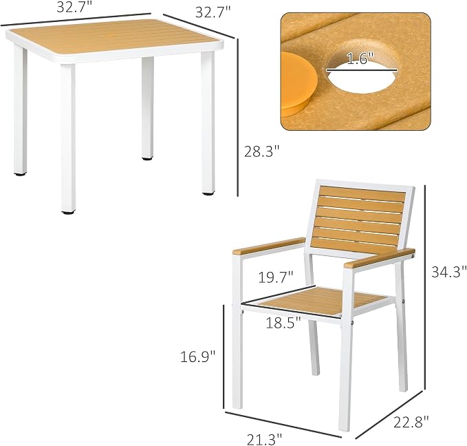 Outsunny 5 Piece Patio Dining Set - Image 7