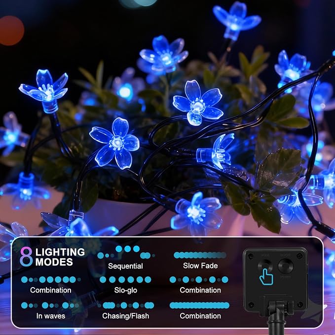 60 LED Solar String Lights Outdoor Waterproof Flower Fairy Lights - Image 4