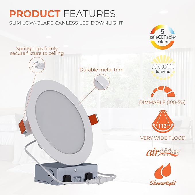 HALO HLB 6 inch LED Recessed Lighting Canless Dimmable Wet Location Selectable - Image 2