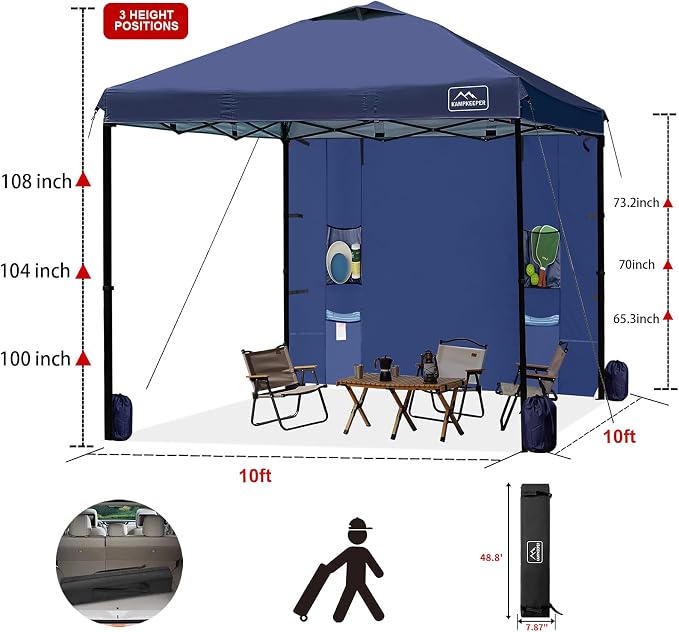 KAMPKEEPER 10x10 Easy Pop Up Canopy Tent - Image 4