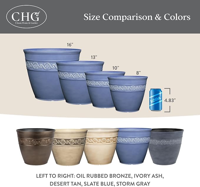 Classic Home and Garden Corinthian Resin Planter Pot - Image 6