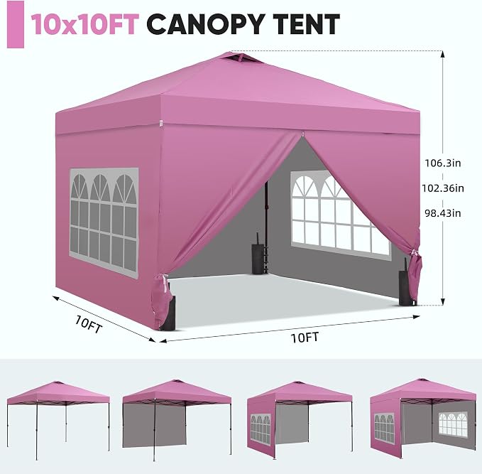 GDY 10x10 Pop Up Canopy Tent - Image 2