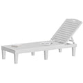 DWVO Outdoor Plastic Chaise Lounger, Poolside Lounge Chair w/5-Position by DWVO