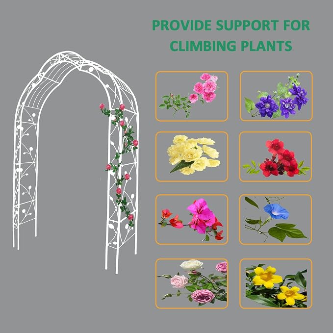 8.3FT Heavy Duty Steel Garden Arbor - Image 5