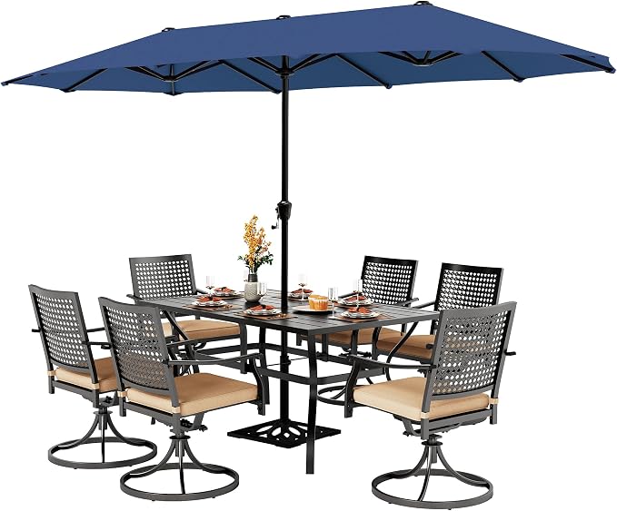 PHI VILLA 7 Pieces Outdoor Dining Set by PHIVILLAThepioneerofcomfortablehouseholdsupplies