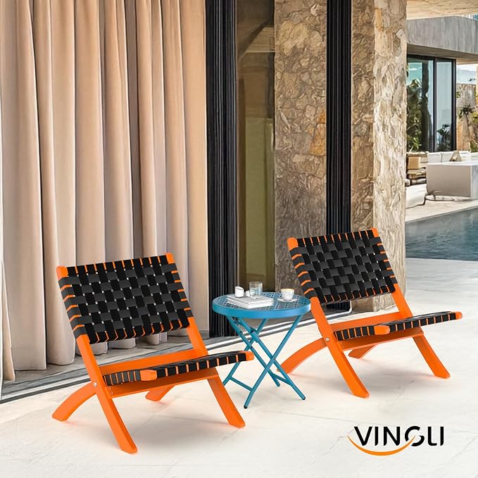 VINGLI Patio Folding Side Table, Small Outdoor Table - Image 2