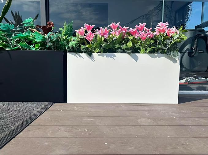 40" L x 16" W x 18" H Metal Large Rectangular Planter - Image 4