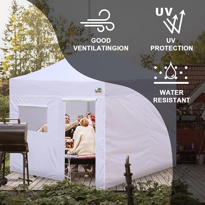 Eurmax USA Full Zippered Walls for 10 x 10 Easy Pop Up Canopy Tent, Enclosure - Image 7