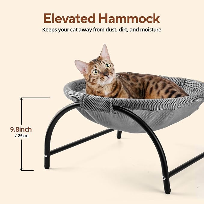 Raised Cat Hammock Bed, Free Standing Cat Cot - Image 3