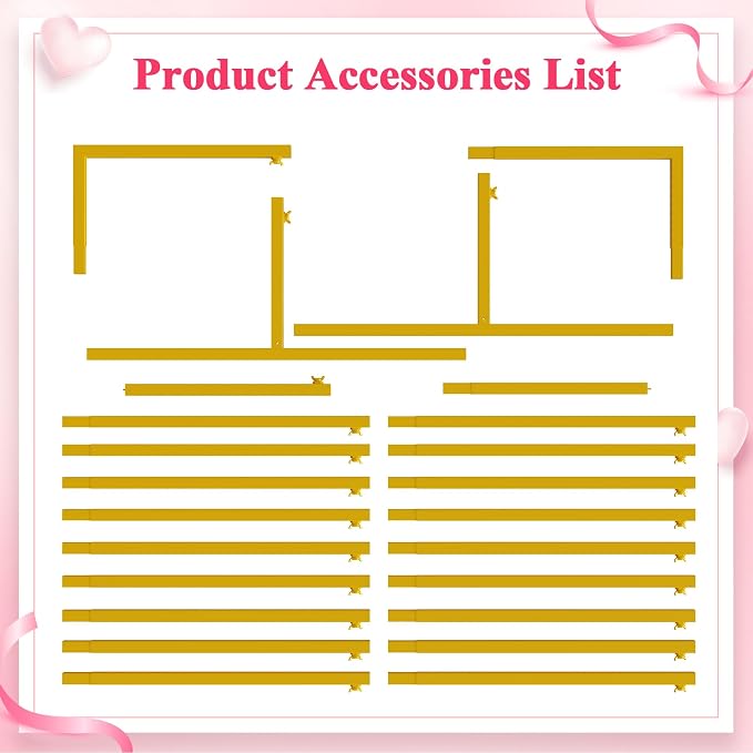 Wokceer Wedding Arch Backdrop Stand Square 7.2 x 6.6 FT Wedding Arches - Image 4