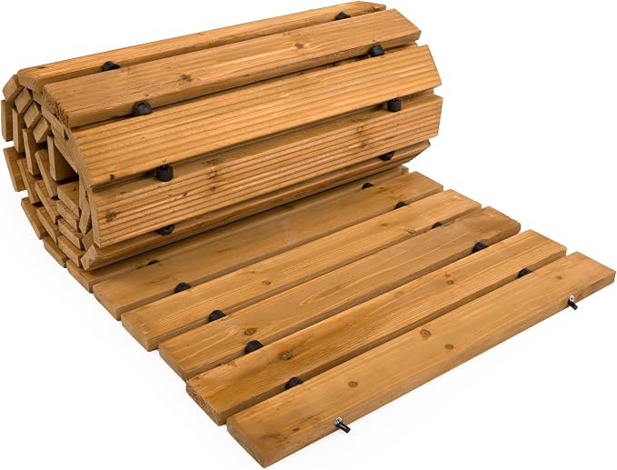 Plow & Hearth Outdoor Wooden Pathway, Natural Waterproof Weatherproof Hardwood by PlowHearth