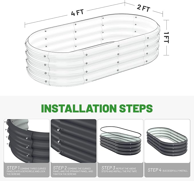 Galvanized Metal Raised Garden Bed Kit - Image 5