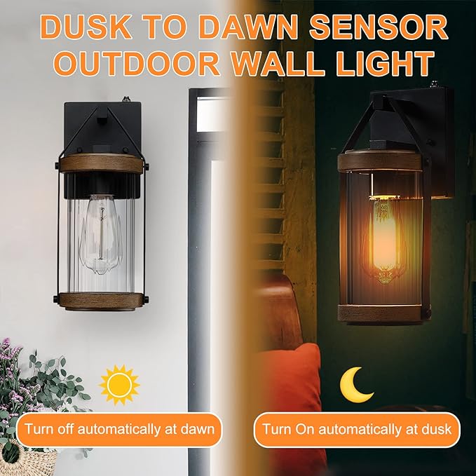 LONEDRUID Dusk to Dawn Sensor Outdoor Wall Sconce Lighting Anti-Rust Exterior - Image 4