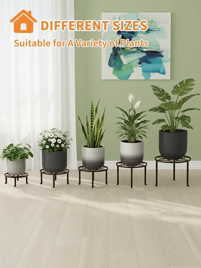 5-Pack Heavy Duty Flower Pot Stands Holder - Image 7