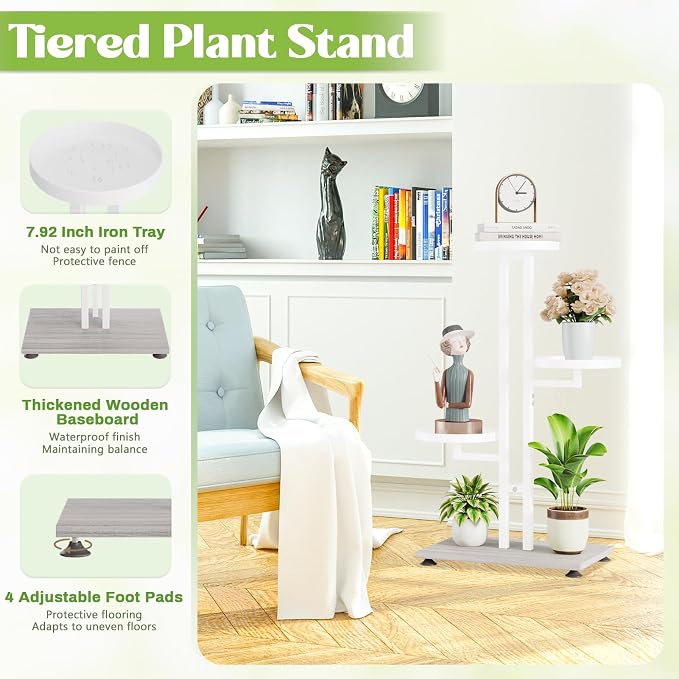 iDavosic.ly 3 Tier Plant Stand Indoor Outdoor, Tiered Corner Multiple Flower - Image 3
