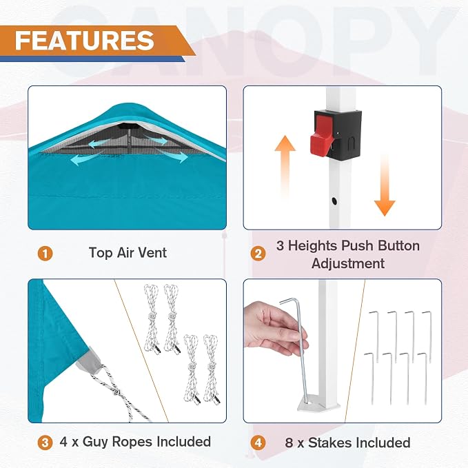 EAGLE PEAK Commercial Canopy 10x10 Pop Up Canopy Tent - Image 6