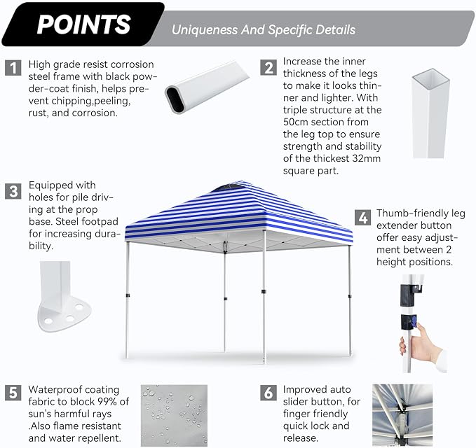 Nazhura 10' x 10' Pop Up Canopy - Image 4