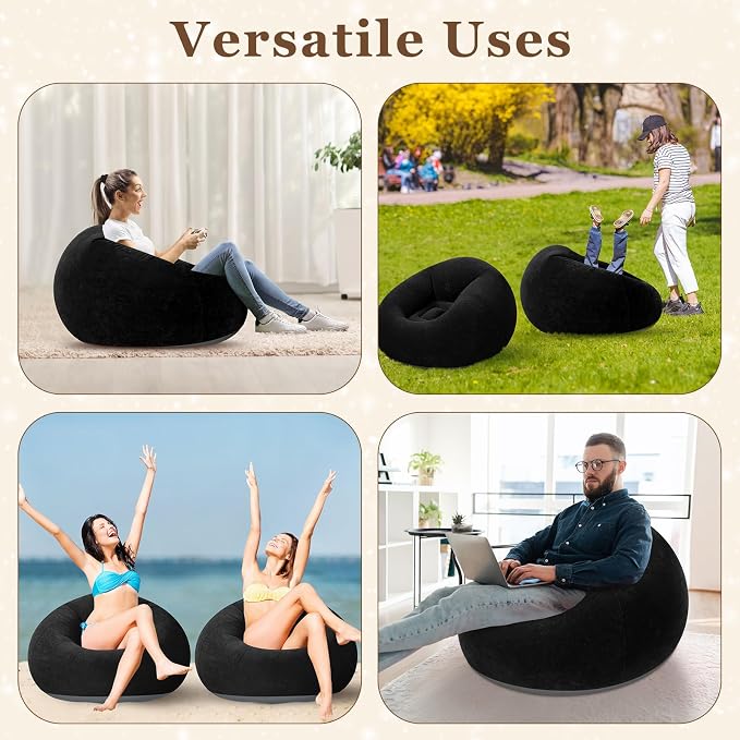 Realspring Inflatable Bean Bag Chairs Outdoor Blow up Camping Chairs Inflatable - Image 7