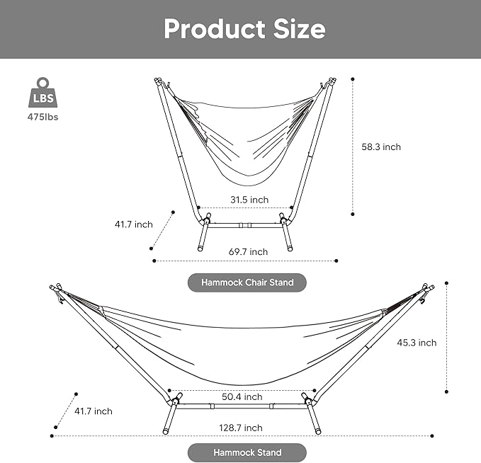SUNCREAT 2-in-1 Hammocks Convertible Portable Double Hammock - Image 6