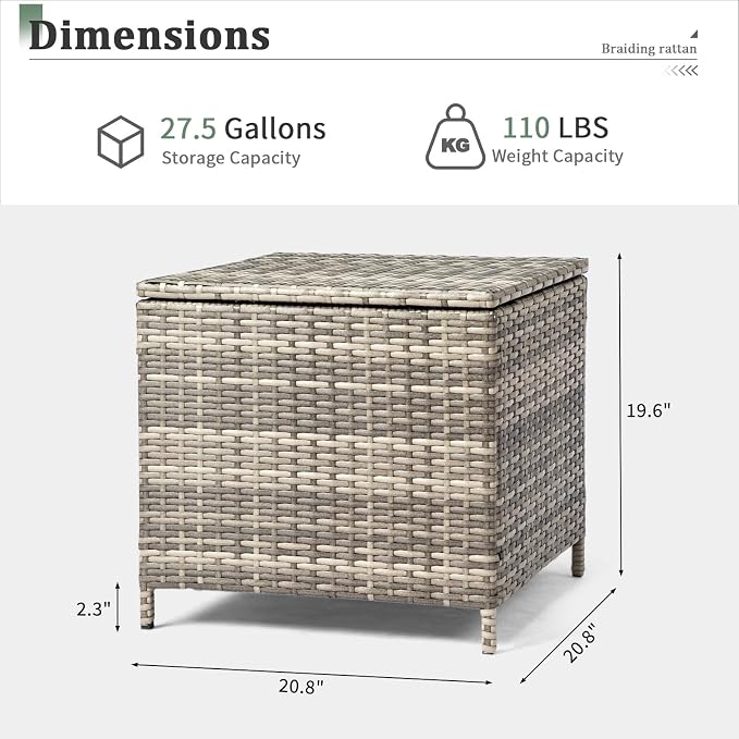 Outvita Outdoor Side Table, Rattan Coffee Table - Image 3