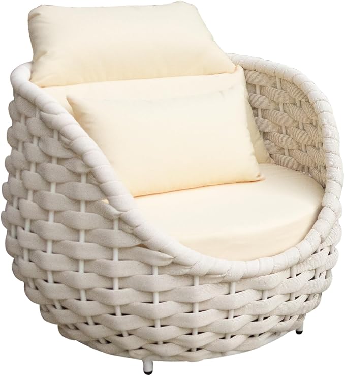 TWT Patio Sofa All-Weather Olefin Rope Balcony Furniture - Image 8