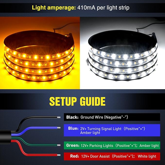 Nilight Truck LED Running Board Lights 2PCS 70 Inch LED Side Maker Light - Image 2
