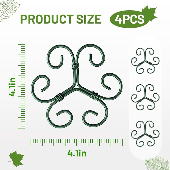 4PCS Green Iron Monstera Support, Uniquely Designed Plant Support Stakes - Image 2