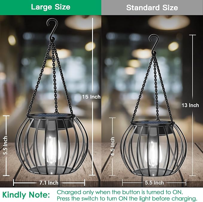UBright Solar Powered Lights Outdoor Waterproof Hanging Lights - Image 2