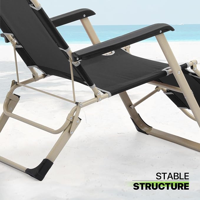 Magshion Folding Patio Chairs Set of 2, Outdoor Lounge Chair - Image 8